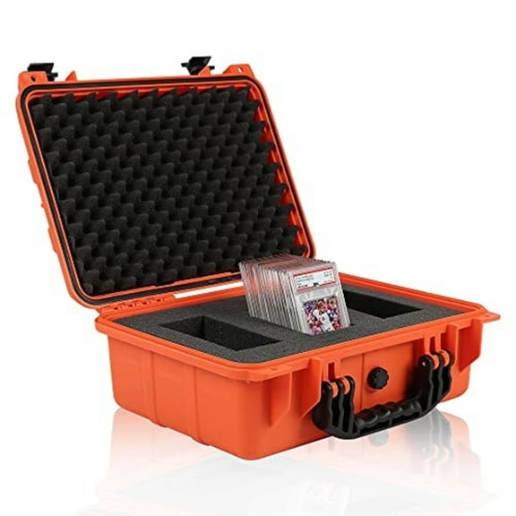 Storage box Case Fit for BGS PSA SGC FGS Graded Sports Trading Cards,Weatherproof Case Orange
