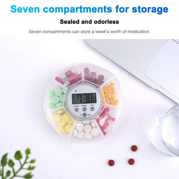Storage box,Convenient Medication Proof Box Medicine Dispenser Reminder Box Pill - Proof Medicine Pill Reminder Box With Alarm Pill Box Alarm Clock Dispenser Proof Alarm Box Box Alarm
