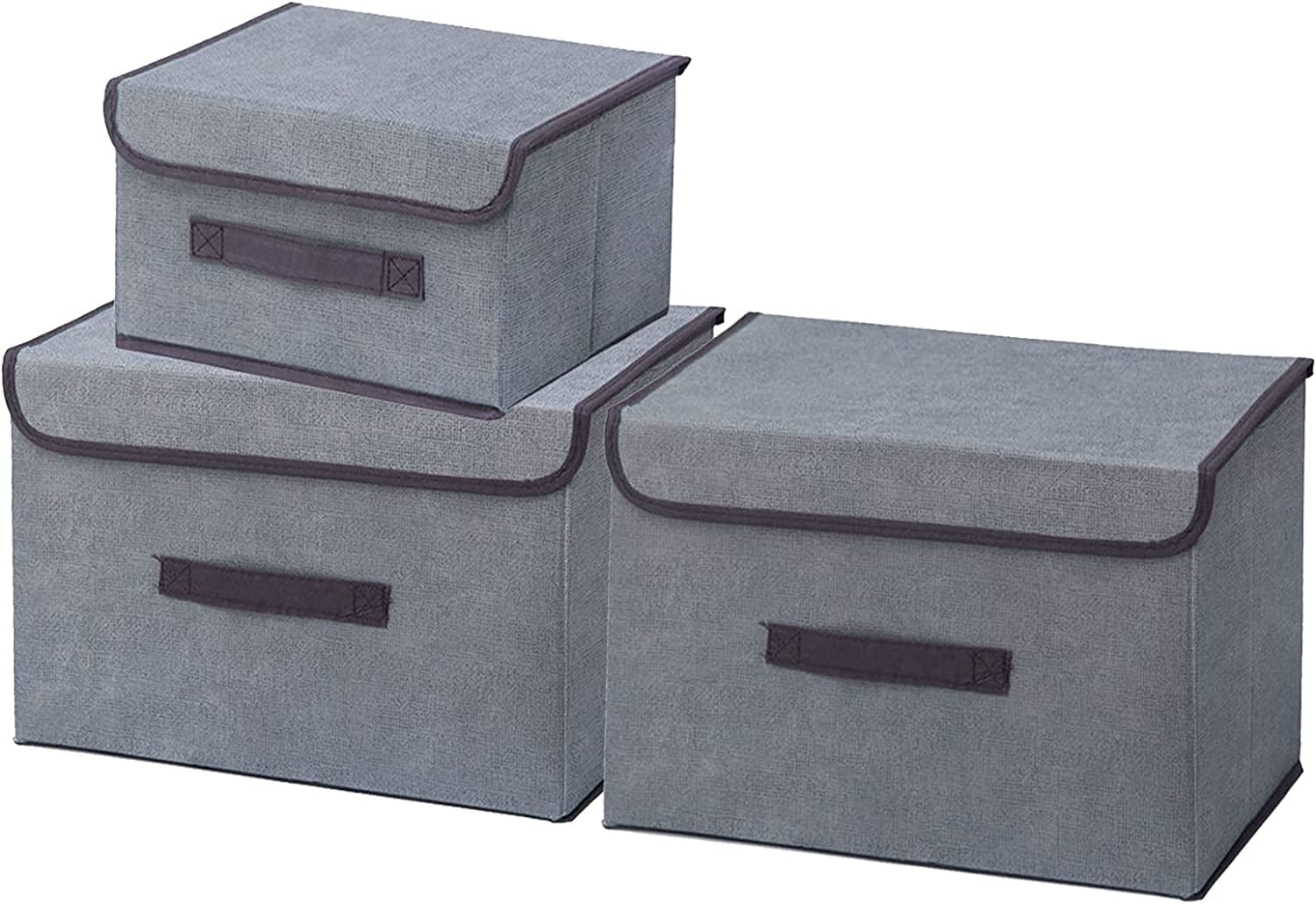 Storage boxes with lids, baskets and collapsible storage boxes set of 3 ...