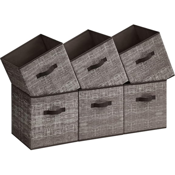 Storage cube, 11-inch non-woven fabric box, double handles, a set of 6, wardrobe organizer