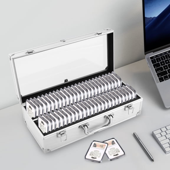 Storage&display Box Case Holds 50 Coin Coin Slab Holders Coin Collector for Storing Various Coin Slabs