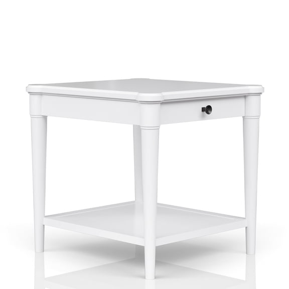 Storage end table with white finish / In game rooms / Transitional casual look