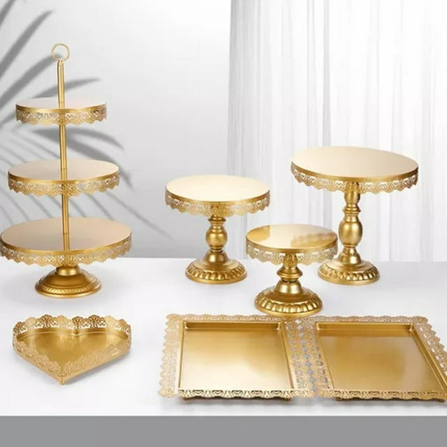 Storage rack,Tower Party Table 7-piece Stand Cake Stand Metal Dessert Cupcake Cake Party Birthday Cake Display Cake Tower Table Cupcake Dessert Table Stand Birthday 7-piece Display Set Party