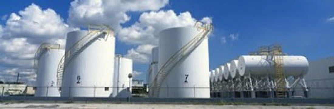 Storage tanks in a factory Miami Florida USA Canvas Art - Panoramic Images (18 x 6)