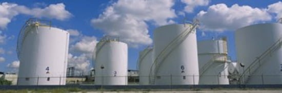 Storage tanks in a factory Miami Florida USA Canvas Art - Panoramic Images (36 x 12)