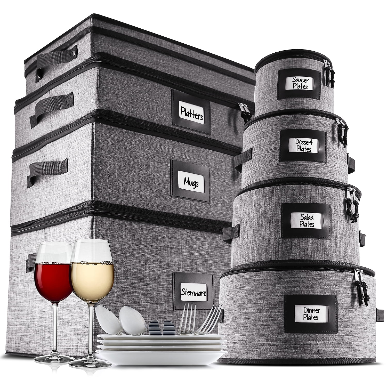 StorageBud China Platter Dinnerware Storage Container Set, Securely Padded  