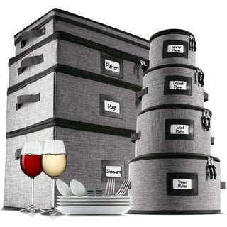 VERONLY China Storage Set, Hard Shell and Stackable, for Dinnerware Storage  and Transport,Wine Glass Storage Box,Mug Storage Box, Stemware Storage  Container,Storage Case with Dividers - Yahoo Shopping