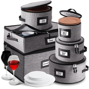 StorageBud Flatware Dinnerware Storage Container Set, Securely Padded