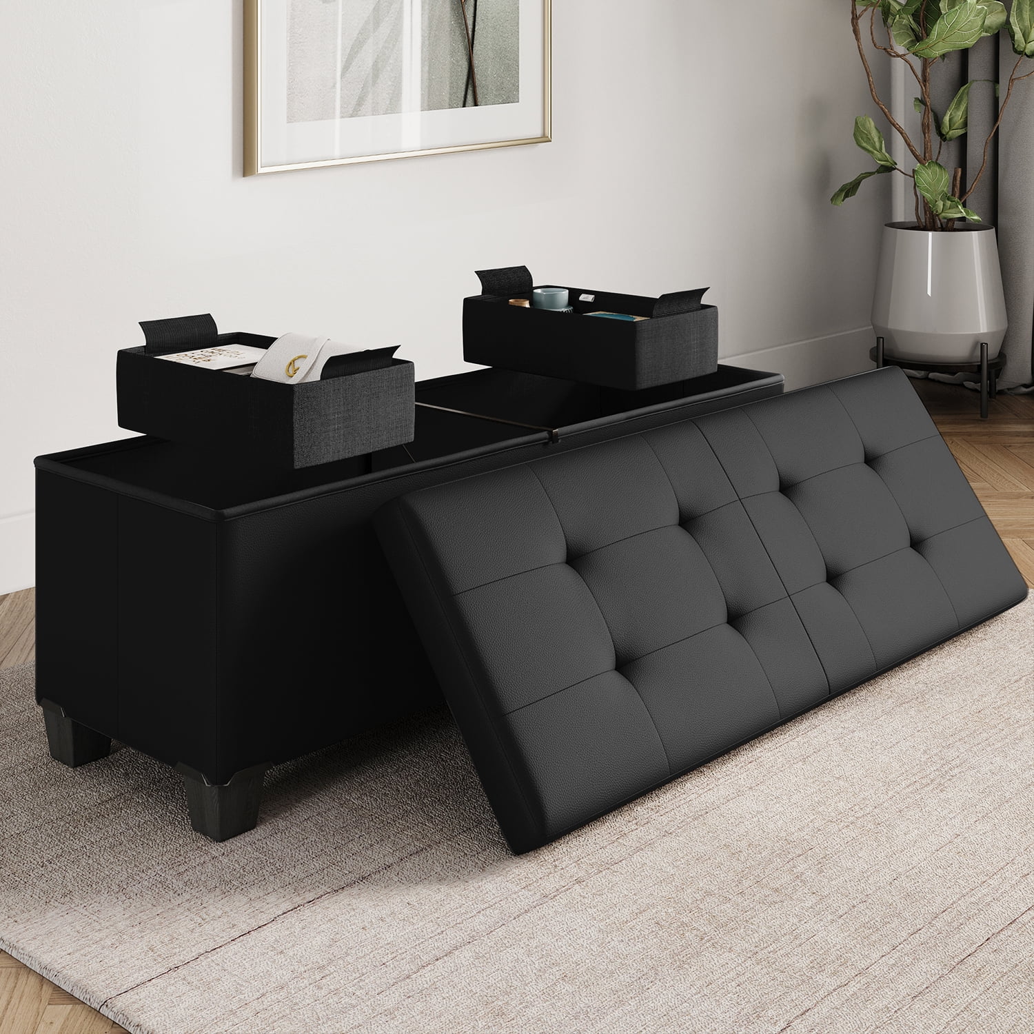 Black ottoman seat discount