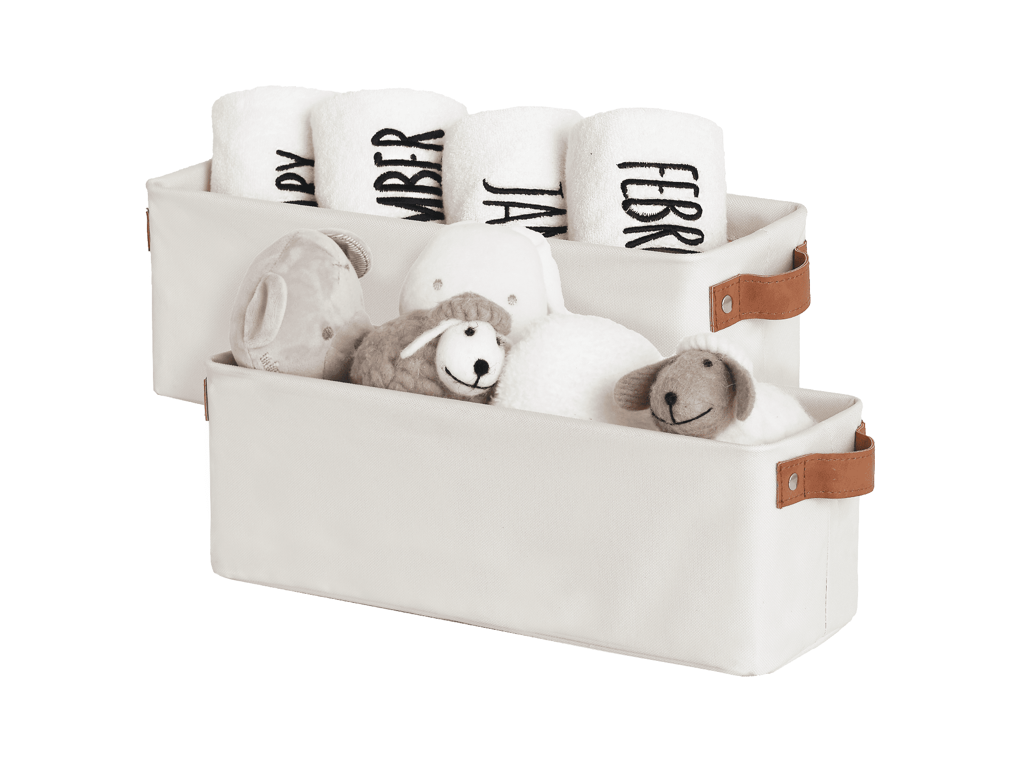 StorageWorks 2Pack Narrow Storage Bins with Handle, Small Fabric