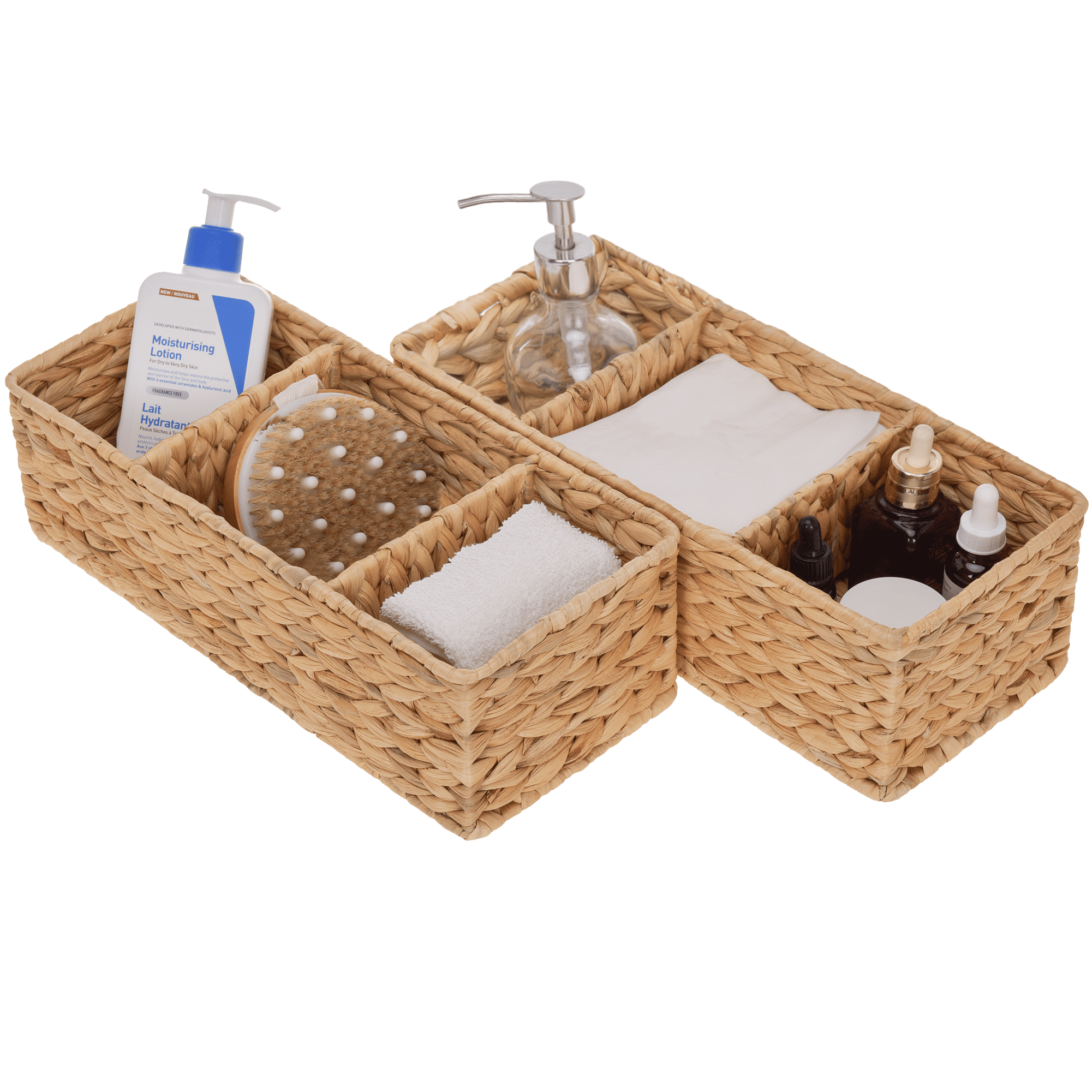 StorageWorks 2Pack Wicker Toilet Tank Topper Storage Basket, Toilet