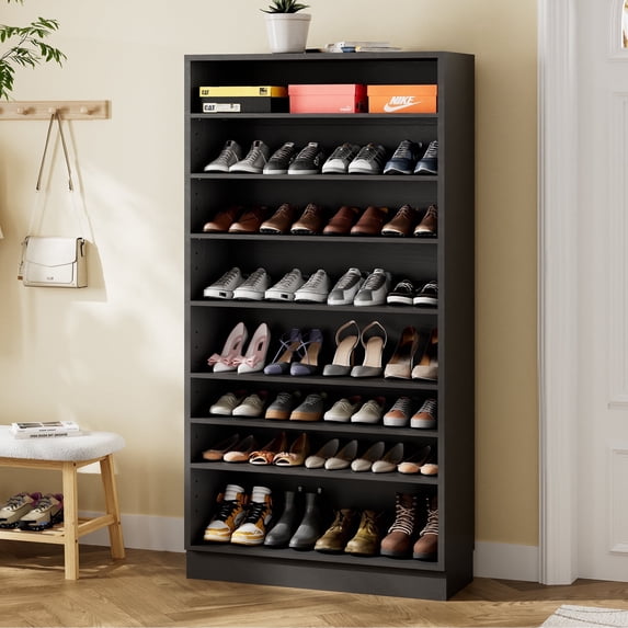 StorageWorks 40 Pair Adjustable Shoe Rack, Large Capacity Shoe Shelf, Black