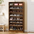 thumbnail image 1 of StorageWorks 40 Pair Adjustable Shoe Rack, Large Capacity Shoe Shelf, Brown, 1 of 7