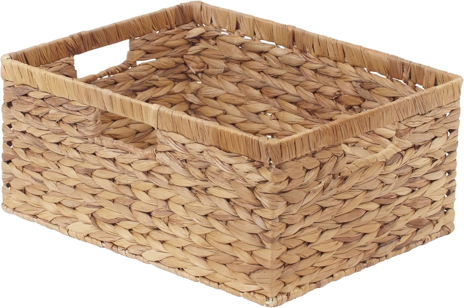 StorageWorks Extra Large Wicker Baskets for Organizing, Water Hyacinth Storage Basket with Built-in Handles