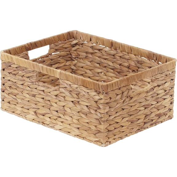 StorageWorks Extra Large Wicker Baskets for Organizing, Water Hyacinth Storage Basket with Built-in Handles