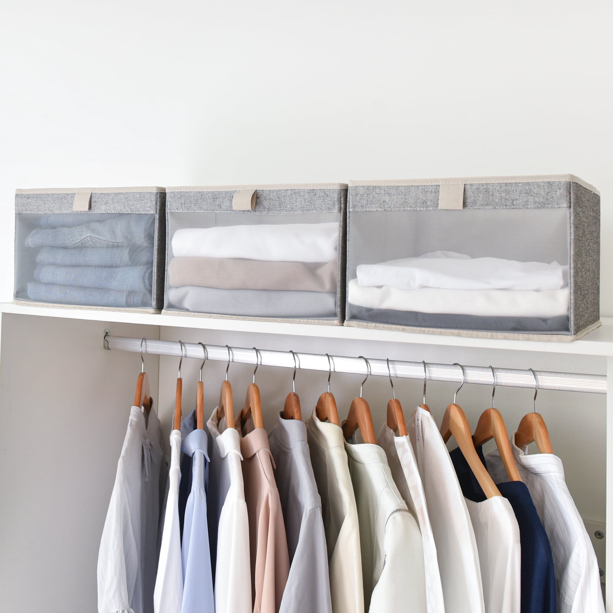 StorageWorks Small Square Cloth Storage Containers, Collapsible Bins ...