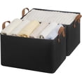 thumbnail image 1 of StorageWorks Fabric Storage Bins, Large Storage Baskets with Metal Frame, Closet Organizers with Handles, 2-Pack, Black, 1 of 7