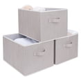 thumbnail image 1 of StorageWorks Fabric Storage Bins with Handles, Collapsible Storage Boxes for Closet&Shelf, Decorative Bins, Foldable, 3-Pack, 17.1''x 12'' x 10.2'', 1 of 6