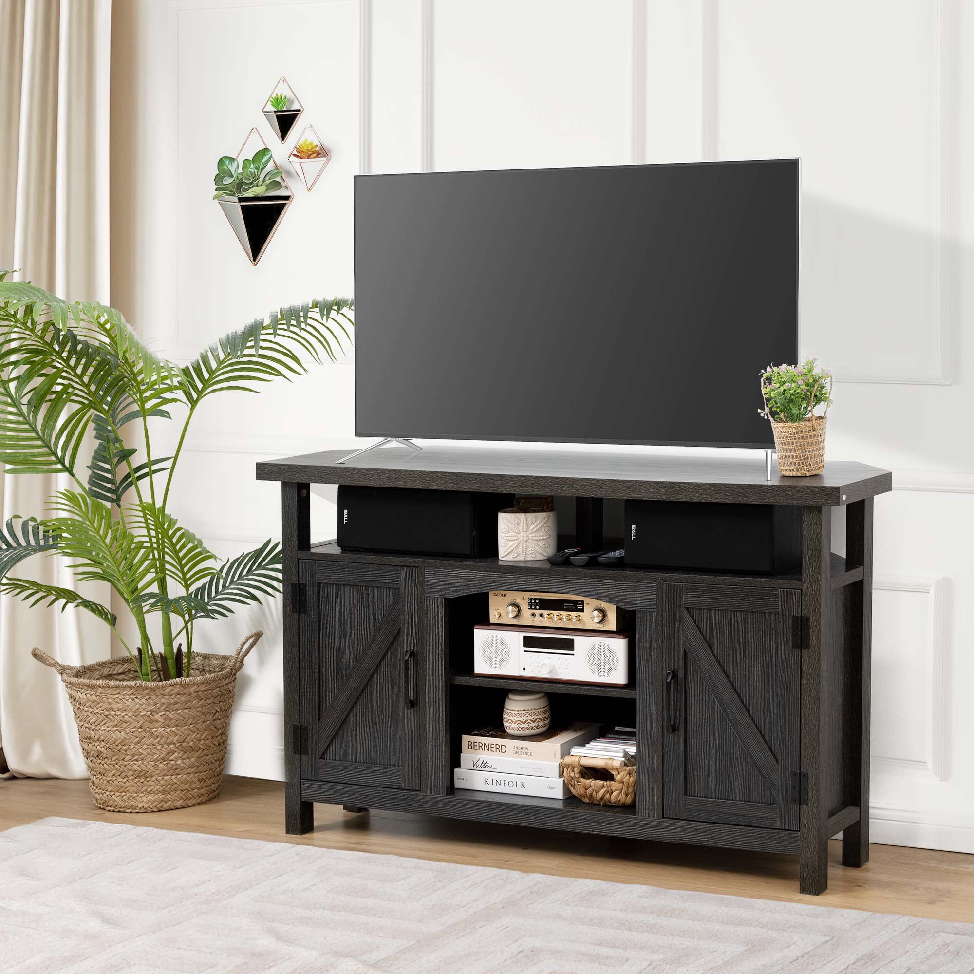 StorageWorks Farmhouse Corner TV Stand for TVs up to 60