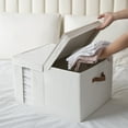 thumbnail image 1 of StorageWorks Foldable Fabric Storage Bin with Double-Open Lid, EX-Large Storage Box with Transparent Window, White, 1 of 7