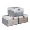 thumbnail image 1 of StorageWorks Foldable Storage Bins For Closet Organization, Fabric Collapsible Storage Box, Gray&White, Medium, 12.4"x11.6"x8.1", 1 of 10