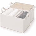 thumbnail image 1 of StorageWorks Large Fabric Storage Bins with Metal Frame, Collapsible Storage Baskets for Shelves, 2-Pack, Beige Cotton-Linen, 1 of 7