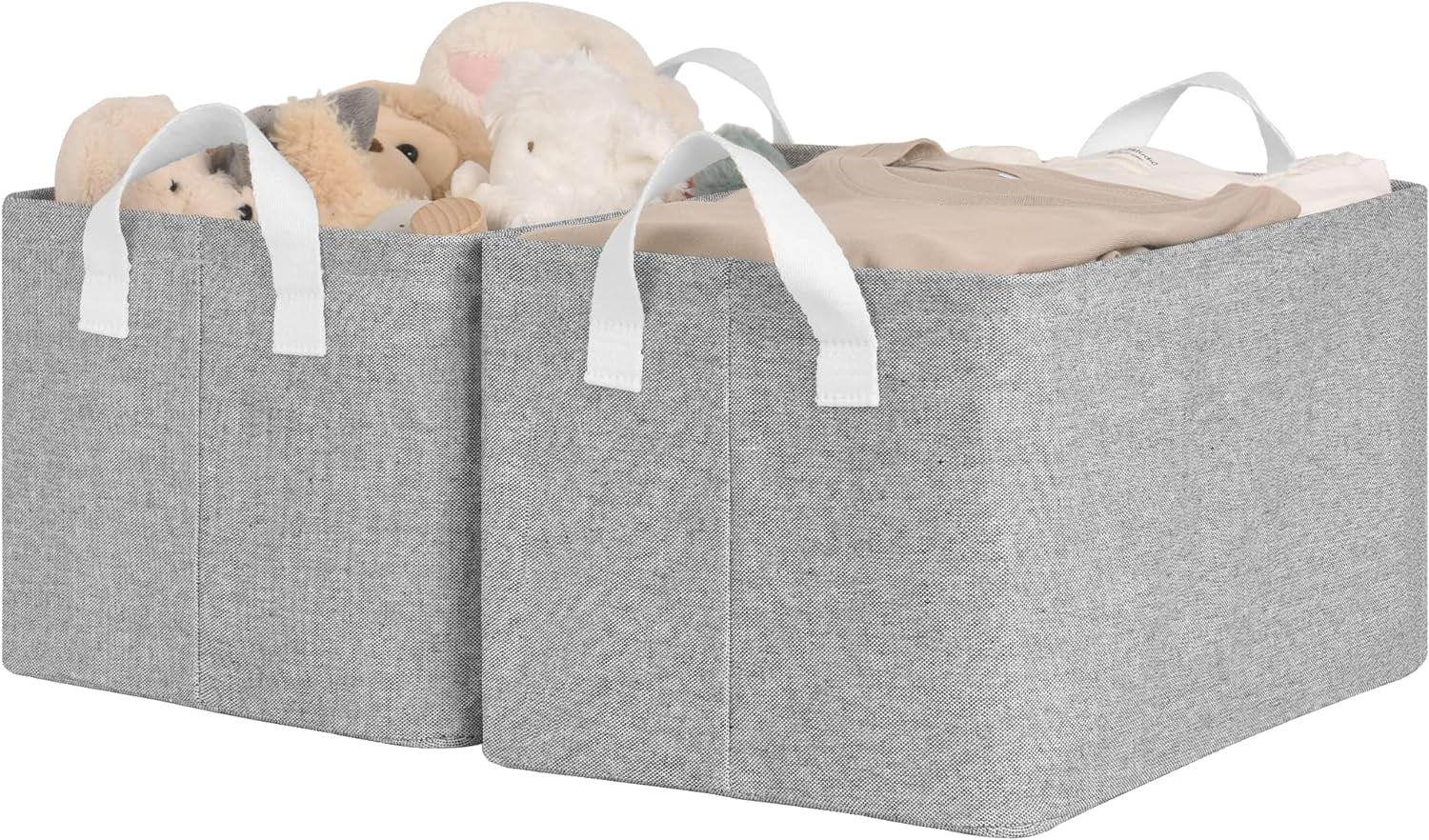 StorageWorks Storage Bins, Fabric Storage Bins for Shelves, Storage Baskets with Metal Frame