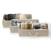 StorageWorks Trapezoid Storage Bins, Fabric Baskets for Closet Shelf, Foldable Closet Organizer with Handles, 3-Pack, 19.70'' x 11.20'' x 8.30''