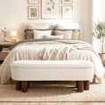 thumbnail image 1 of StorageWorks Upholstered Flip Top Storage Bench with Solid Wood Leg for Bedroom, 1 of 10