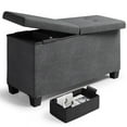 thumbnail image 1 of Storagebud Ottoman Storage Bench, Linen 30" Storage Ottoman Bench, Gray, 1 of 7