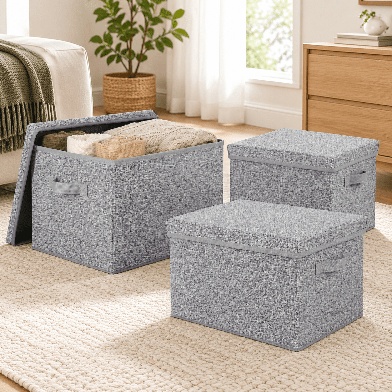 Storboxes With Lids Ash Gray Extra Large 3-pack - Walmart.com