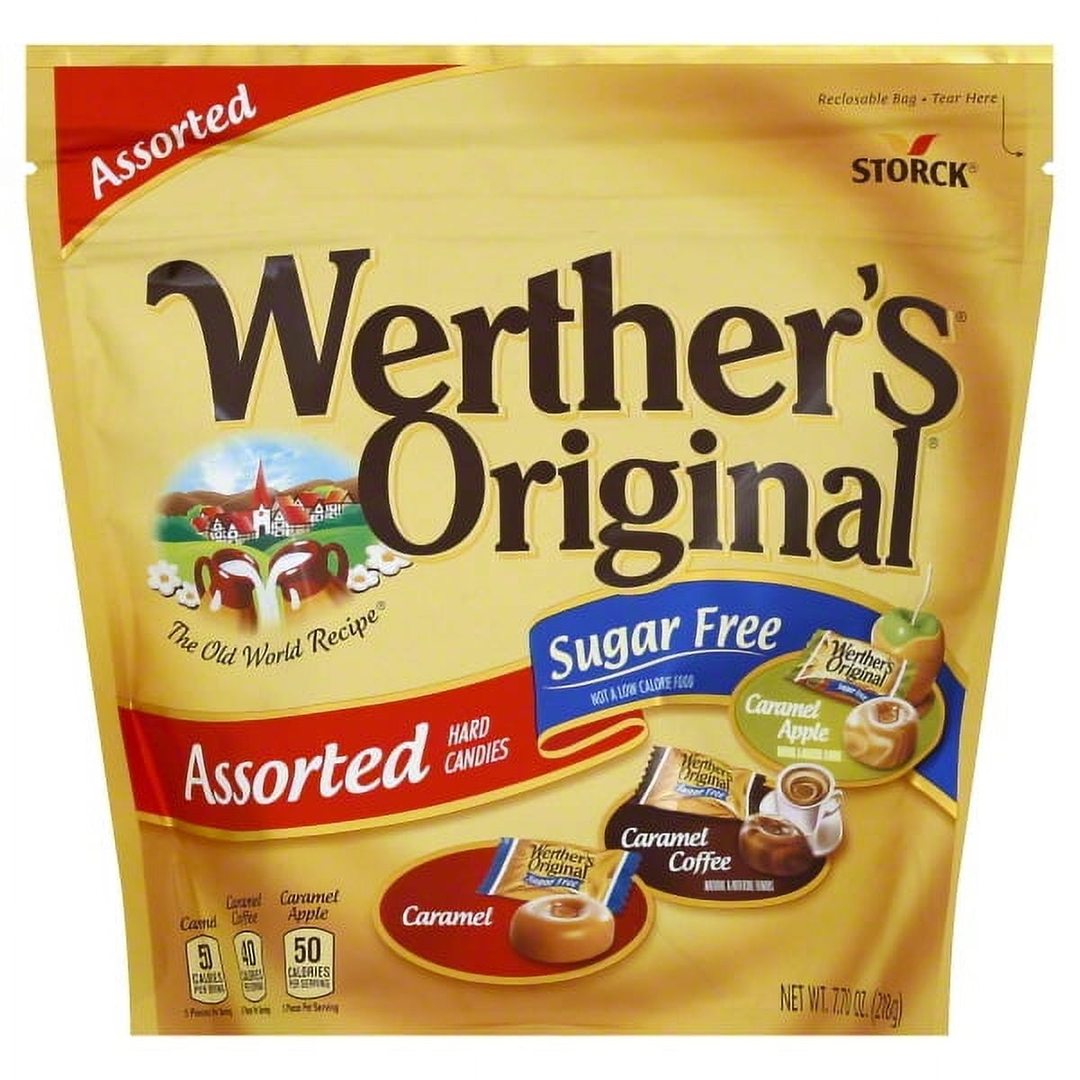 Storck Werther's Original Sugar-Free Caramel, Caramel Coffee, & Caramel Apple Assorted Hard Candies, 7.7 Oz.
