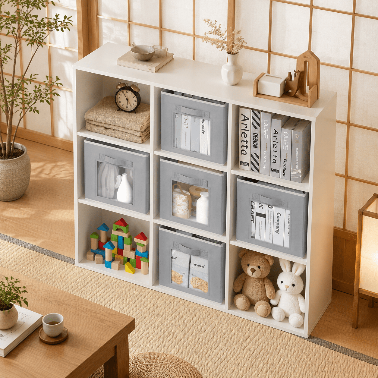 Storcube 11 Inch - Bwith Window Closet Baskets Handle Fabric For ...