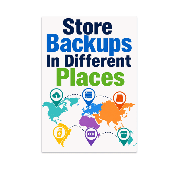 Store Backups In Different Places - Tech Enthusiast - 13x19 Poster Print