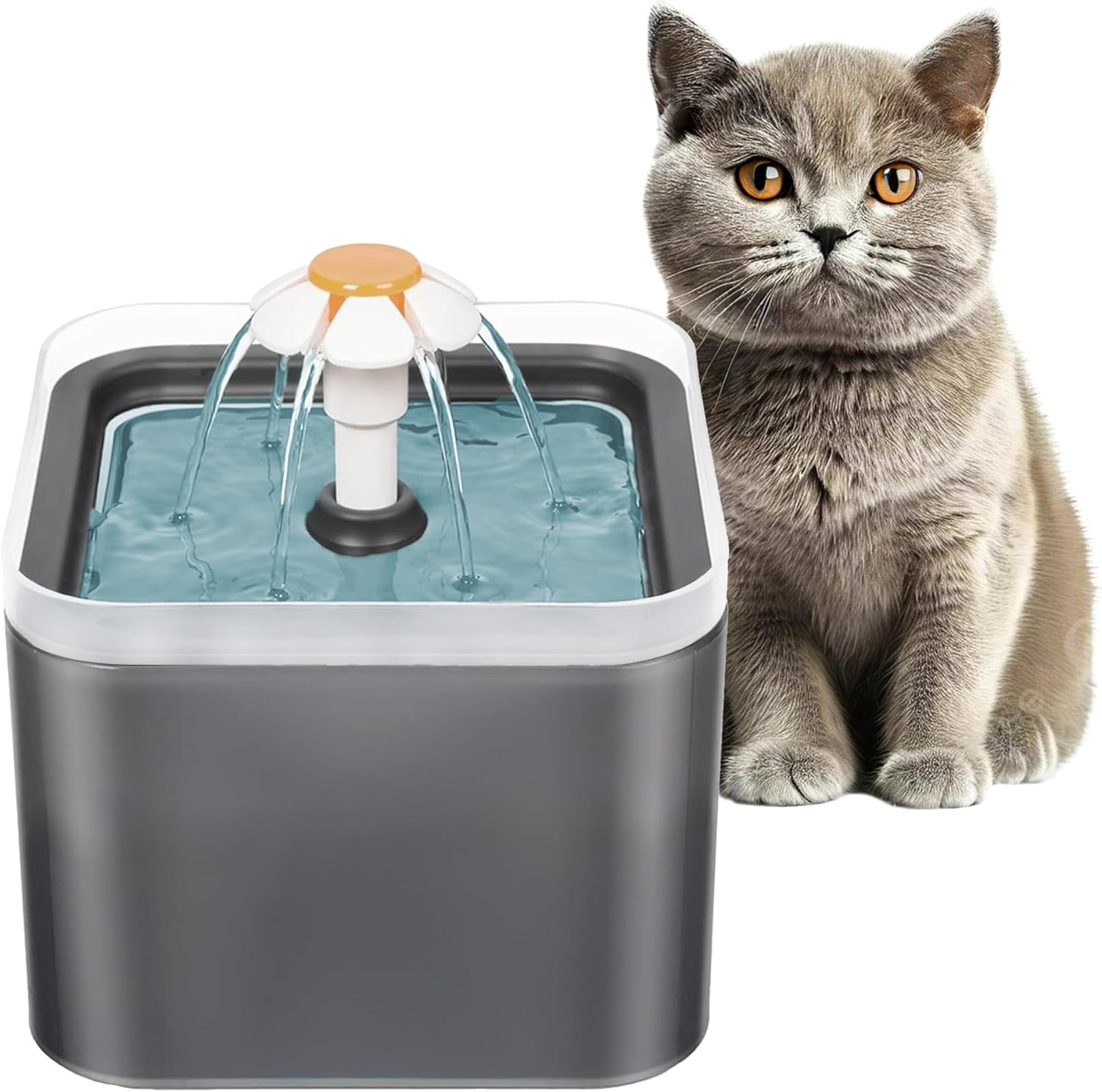Flower cat drinking fountain hotsell