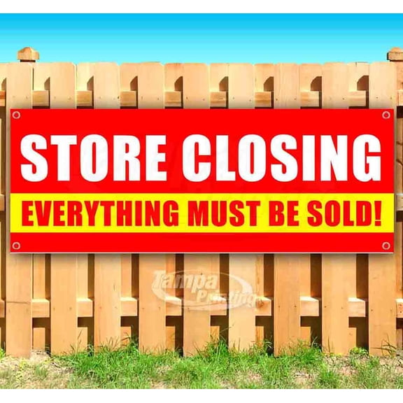 Store Closing Sale 13 oz Vinyl Banner With Metal Grommets
