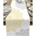 thumbnail image 1 of Store Dahlia Cotton Linen Table Runner Dresser Scarves,Elegant Dahlia Flowers Yellow Grey Table Runners for Dinning Table,Farmhouse Kitchen Decor,Holiday Dinner Decoration-13x108 Inch, 1 of 6