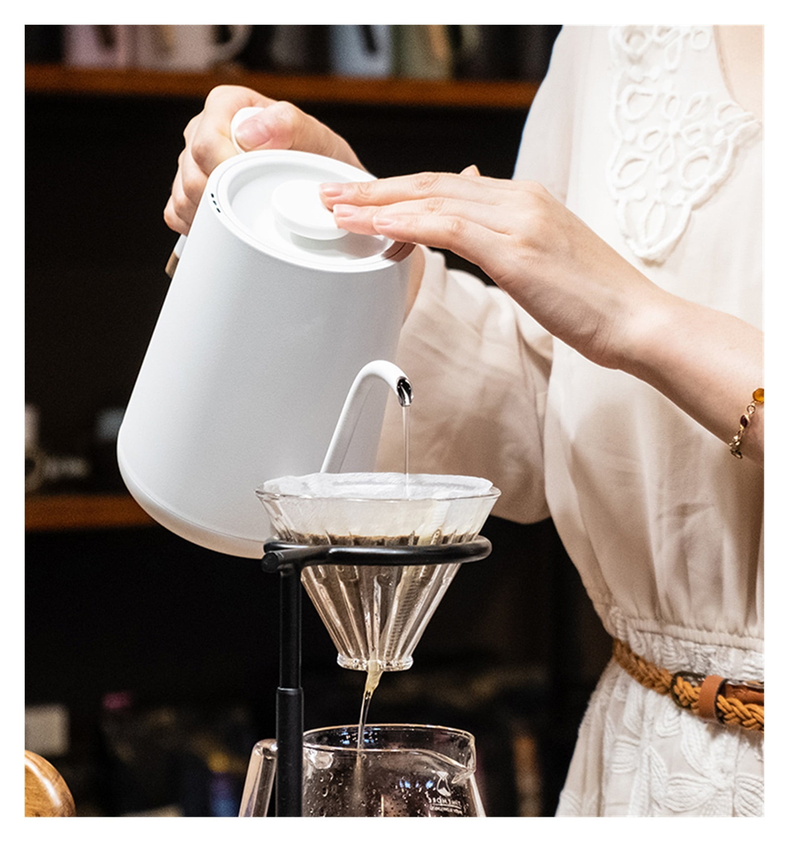 Store Electric Coffee Kettle Swan Neck Fine Mouth Tea Milk Pot 600