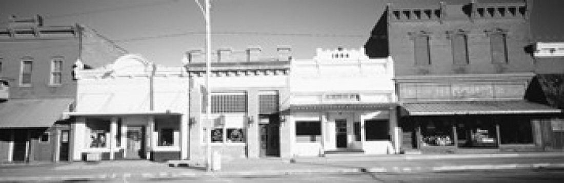 Store Fronts Main Street Small Town Chatsworth Illinois USA Canvas Art - Panoramic Images (36 x 12)