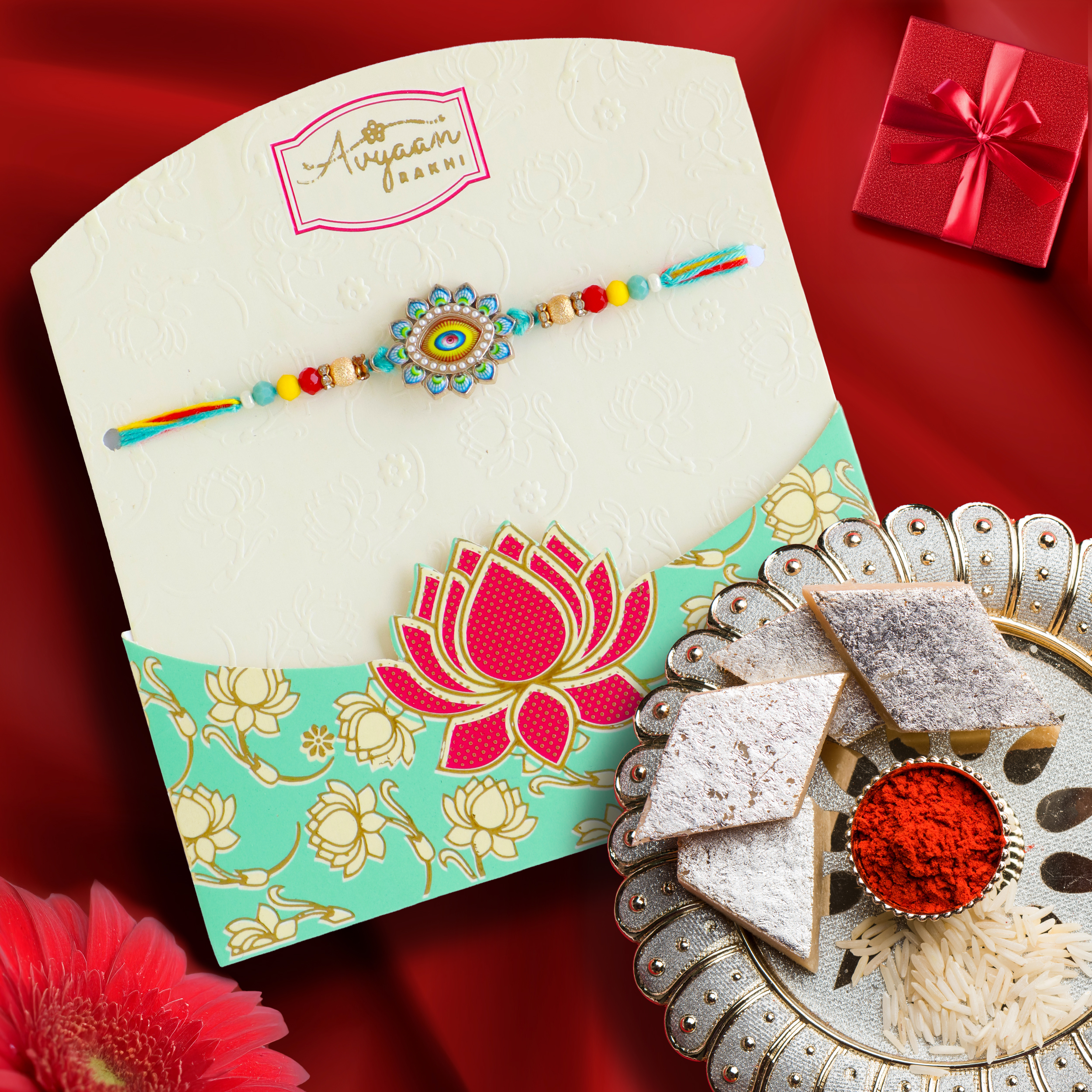 Set Of 2 EVIL Traditional Handmade Rakhi Bracelets – Colorful Festival Gift For Brother On Raksha Bandhan