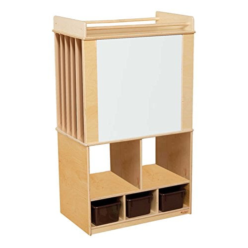 Wood Designs 99542 Store-It-All Teaching Center with (3) Brown Trays, 51" Height, 30" Width, 18" Length