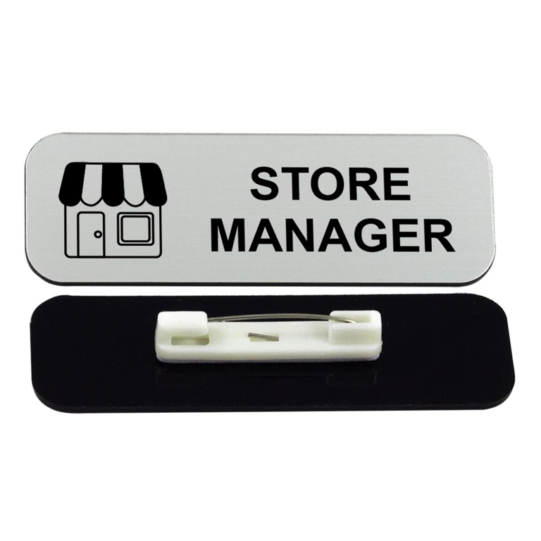 Store Manager 1 x 3" Name Tag/Badge, Silver, (3 Pack) - Walmart.com