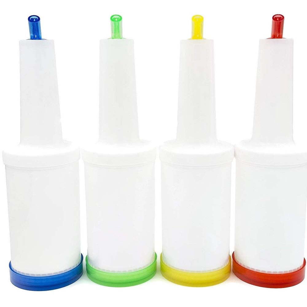 Store and Pour Juice Containers (32 Ounce / 1 Quart) 4 Color Coded