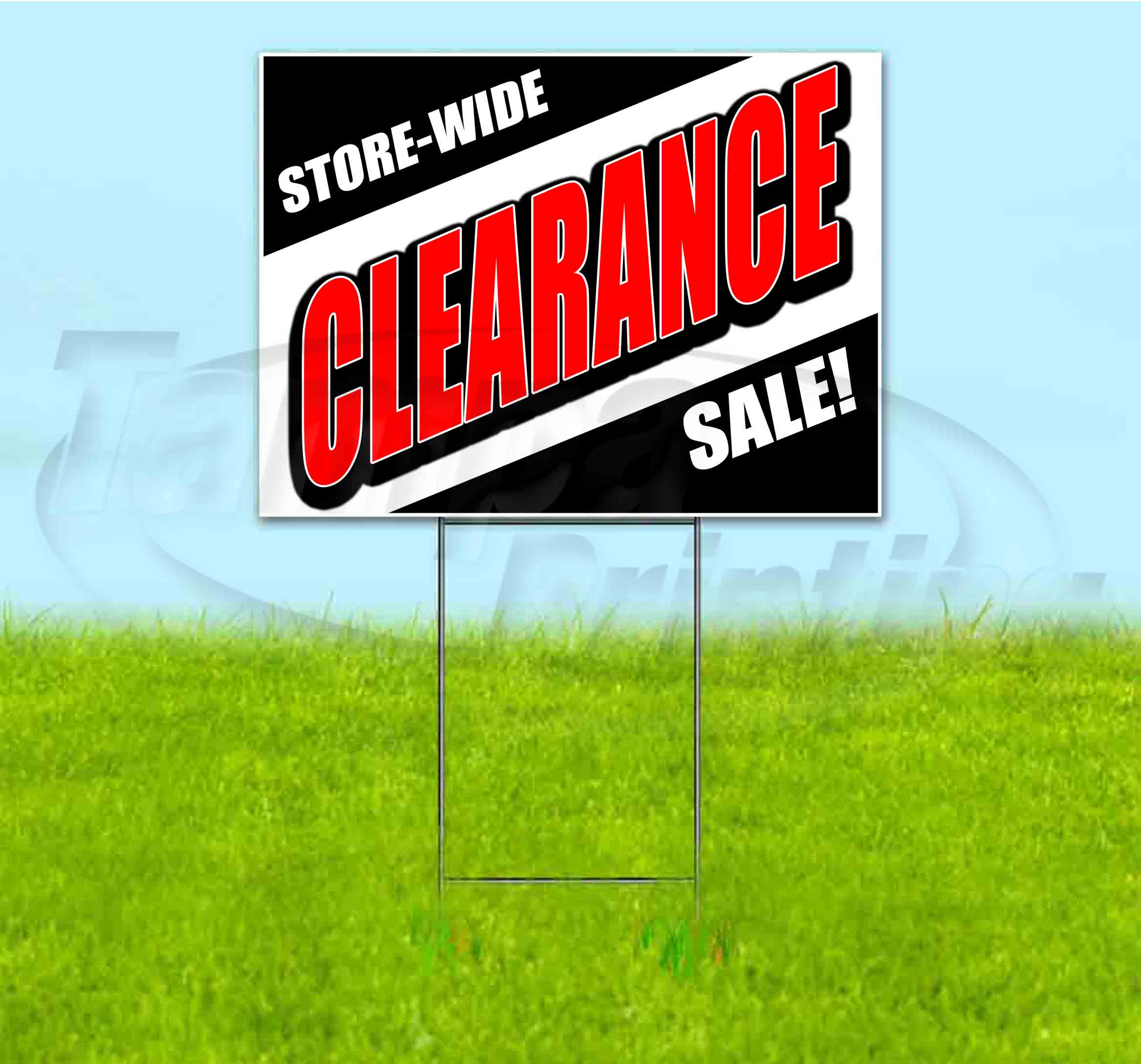 Store-Wide Clearance Sale (18"" X 24"") Yard Sign, Includes Metal Step Stake