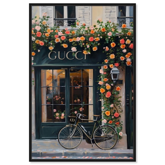 Store in the Fall Time Canvas Fashion Designer Wall Art by Art Remedy, Black Frame, 16" x 24"
