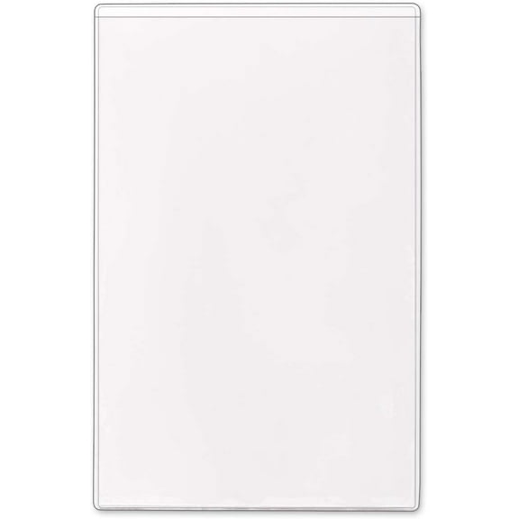 StoreSMART - 5" x 8" Non-Adhesive Vinyl Plastic Pocket - Open Short Side - 50 Pack - PE108S-C-50
