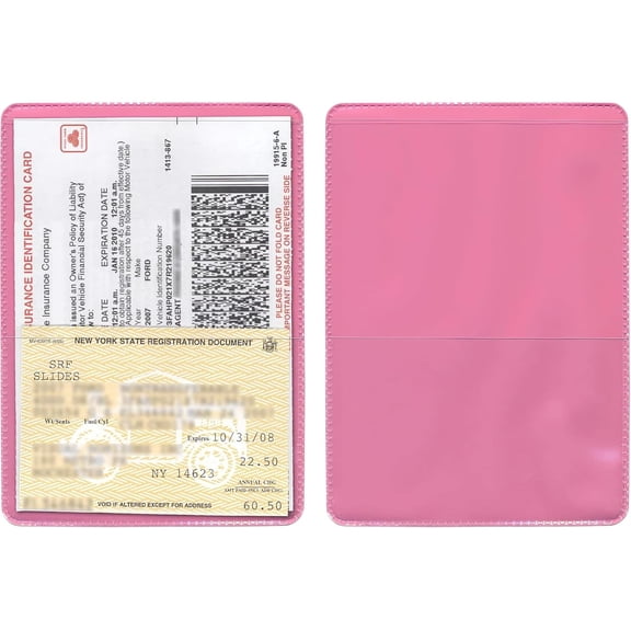 StoreSMART - Pink-Back Auto Insurance & ID Card Holders - 100 Pack - RFS20-PK100