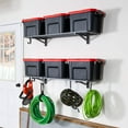 thumbnail image 1 of 1' x 4' Garage Wall Shelving, 2 Pack With Hooks, Hammered Gray Steel Storage Shelves, 1 of 5