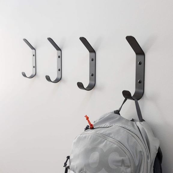 StoreYourBoard 4 Pack Wall Hooks for Hanging, Decorative & Heavy Duty Coat Wall Hooks, Mount, Set Holds 30 lbs Each, Outdoor, 6.5" x 1.2" x 2"
