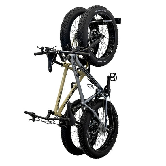 StoreYourBoard BLAT Bike Fat Tire Steel Wall Rack, Holds 2 Bikes, Max 100 lbs, Garage Storage Hooks